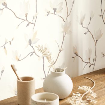 Ambiente de decoración interior con papel pintado gardens suzhou beige lin 82361093