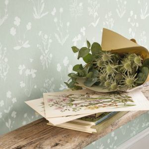 Decoración natural con papel pintado herbier vert aloe 87627045