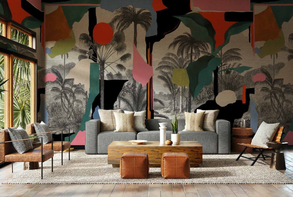 Mural colonial abstracto